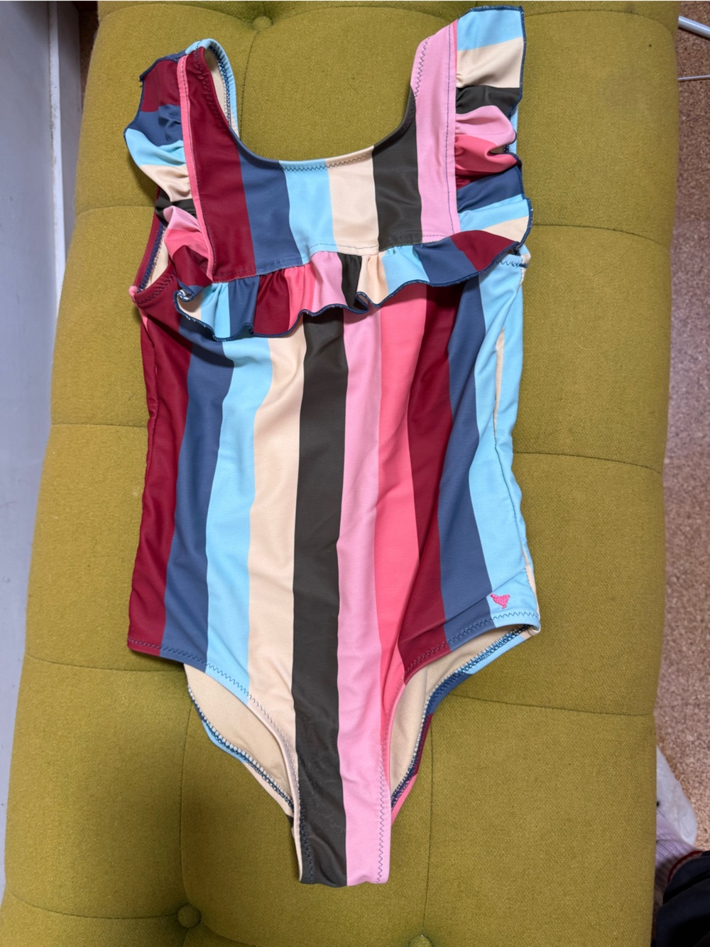 Girls' One-Piece Swimsuit Pink Chicken. Girls size 10.